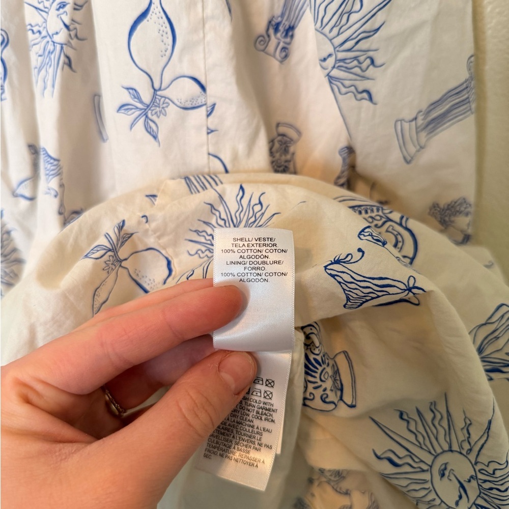 Lucky Brand Blue and White Maxi Cotton Skirt - Picture 6 of 9